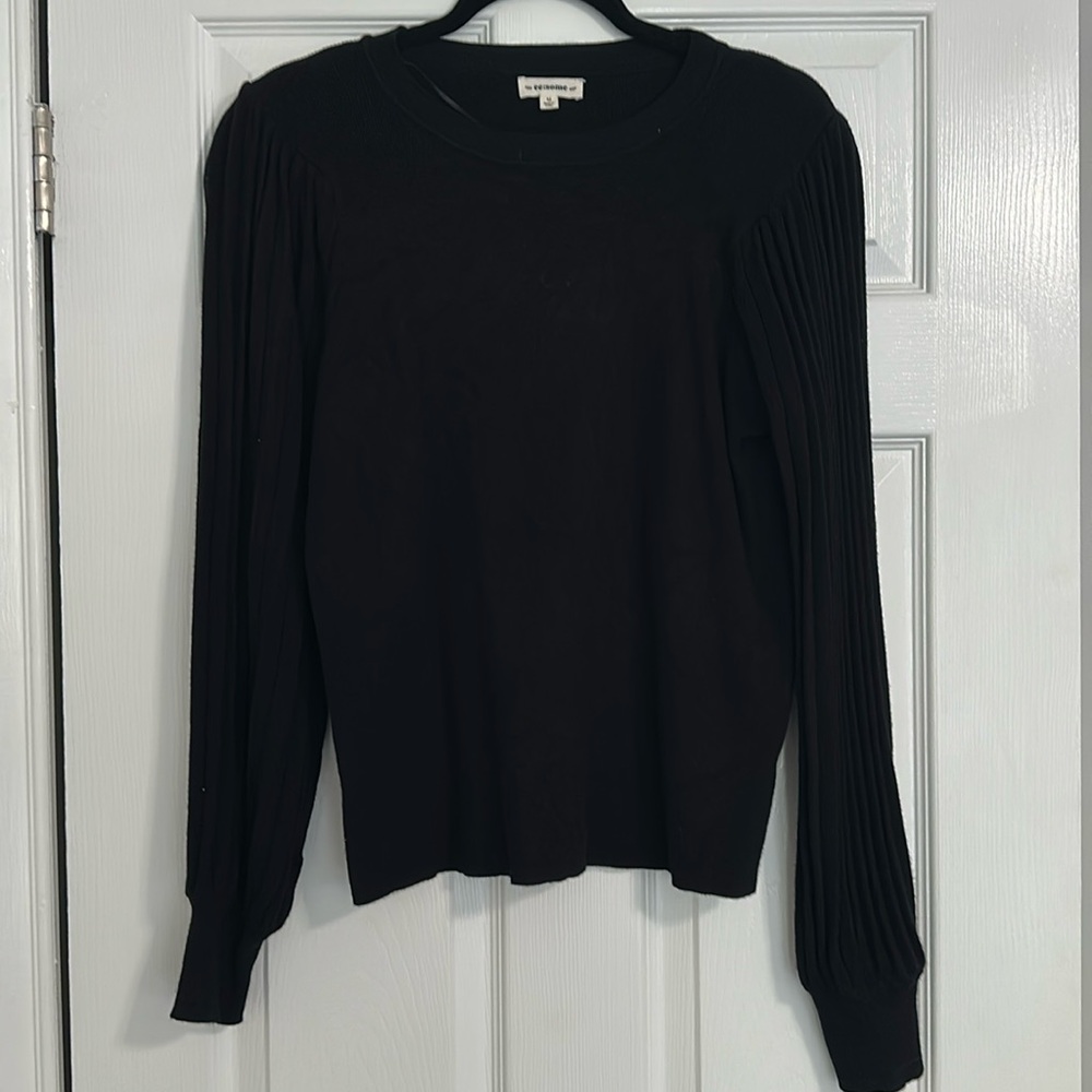 ee:some Black Thick Sweater with Long Puff Sleeves - Size Medium